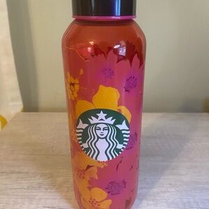 Starbucks Pink and Yellow Floral Water Bottle